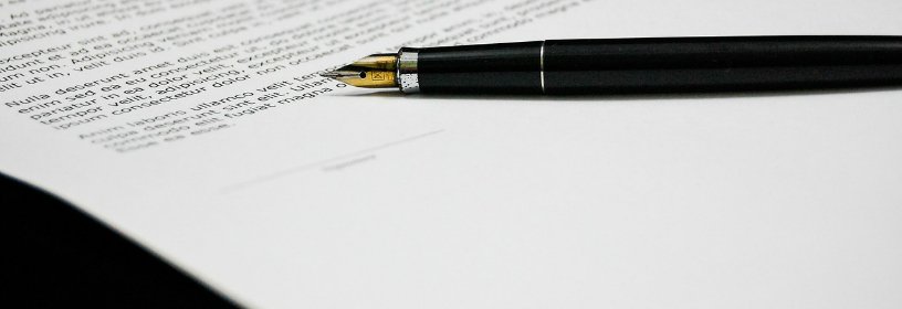 Agreement or disclosure with fountain pen