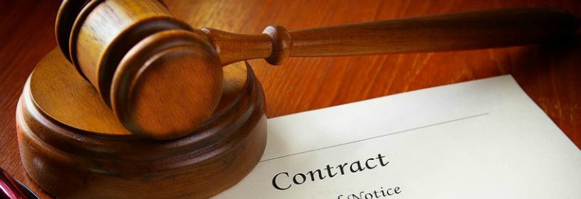 gavel on top of contract