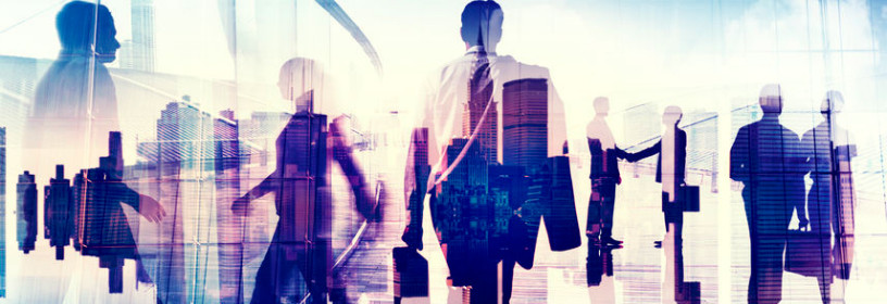silouettes of business men and women