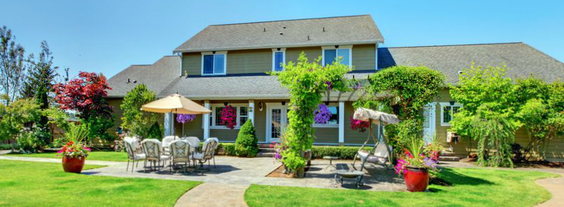 Beautifully landscaped back yard