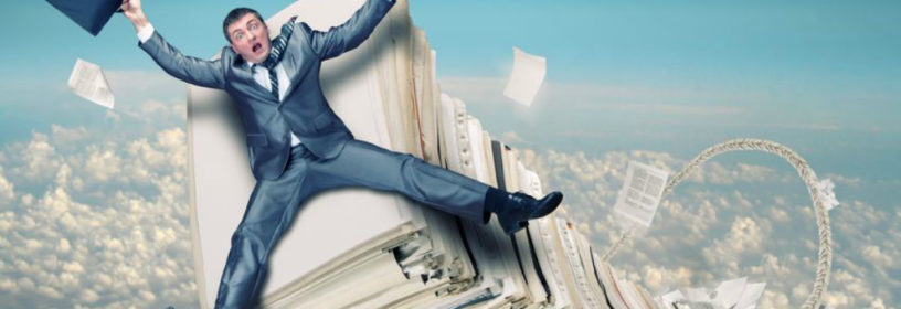 man with files