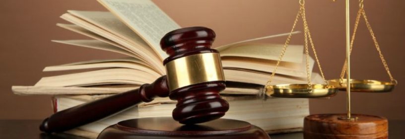 gavel, scales, law books