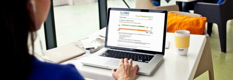 Cres Permit History Report on computer