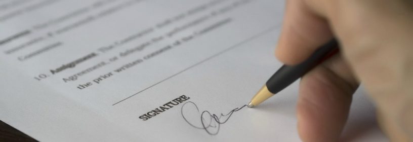 signing agreement with pen