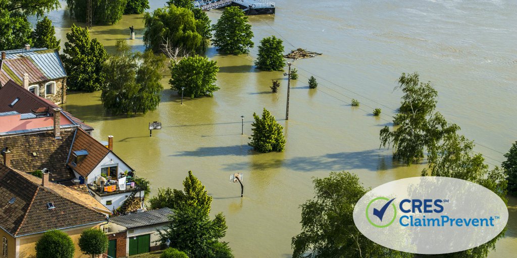 Neighborhood in flood zone under water