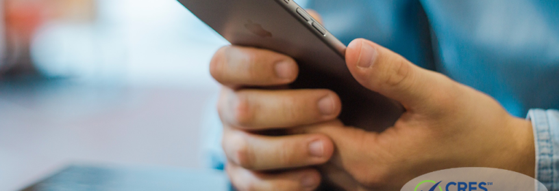 male holding iphone