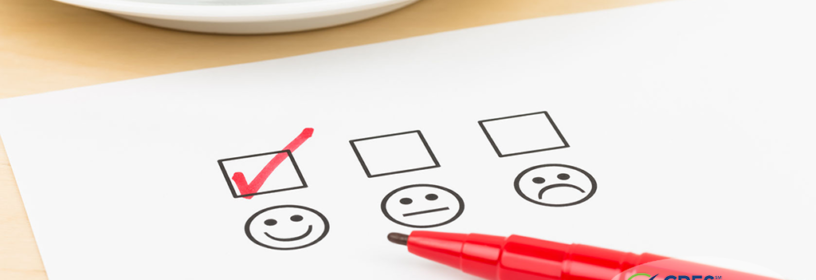 checkmark next to smiley face