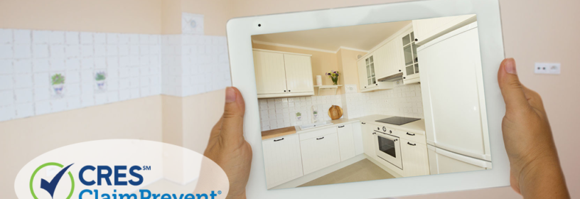 kitchen with virtual furniture on ipad