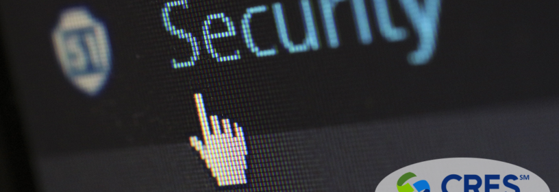 image of security message on computer screen representing cybersecurity in real estate