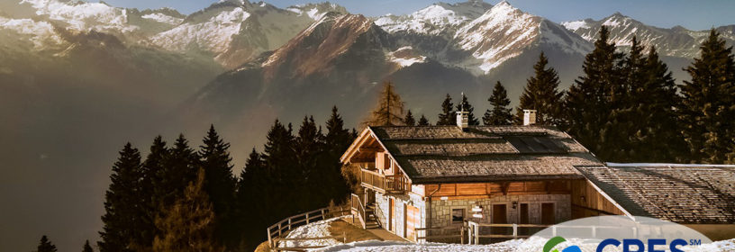 seasonal property house on snowy mountain
