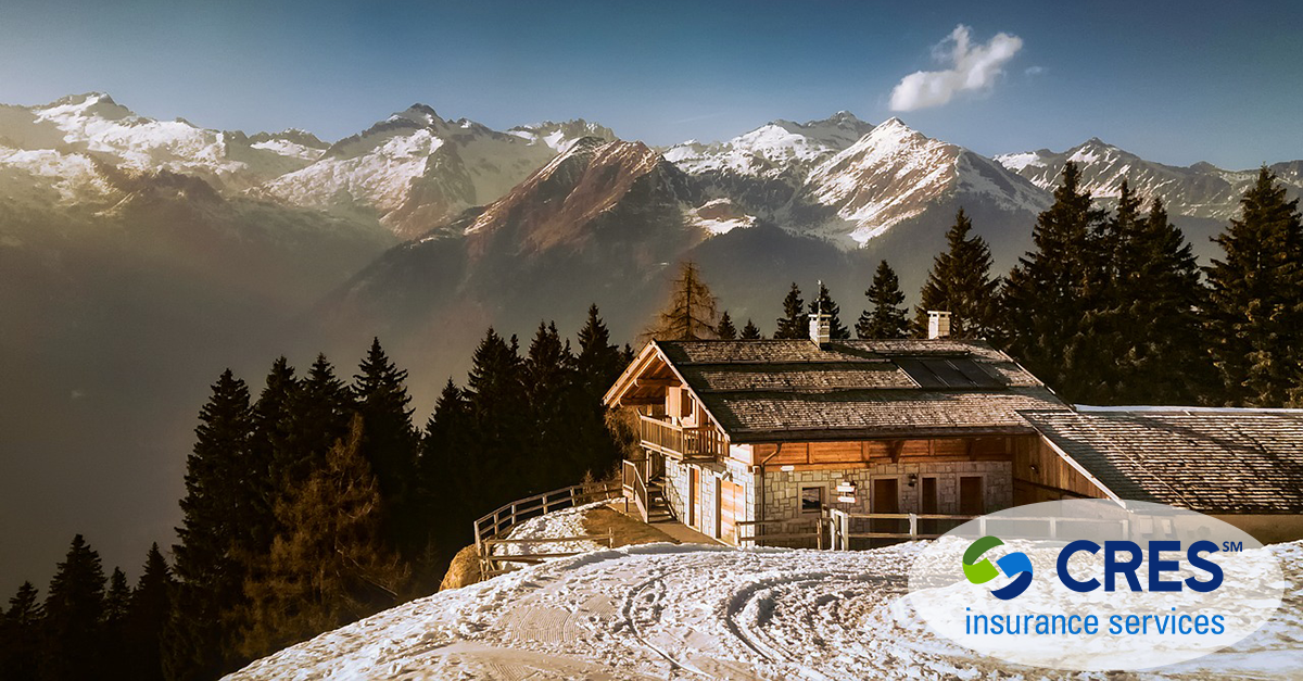 seasonal property house on snowy mountain