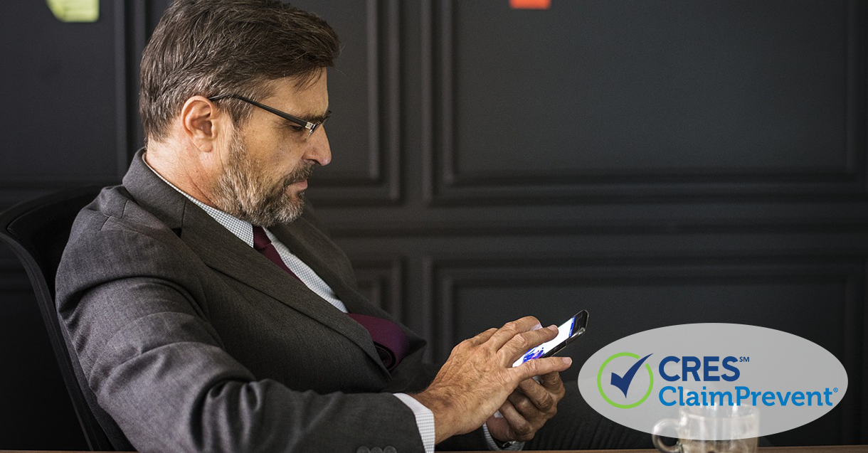 business man providing information data to client on cell phone