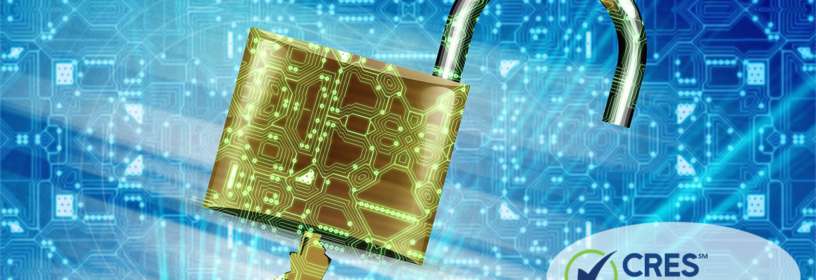 data concept image with gold lock and key
