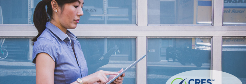 woman on tablet