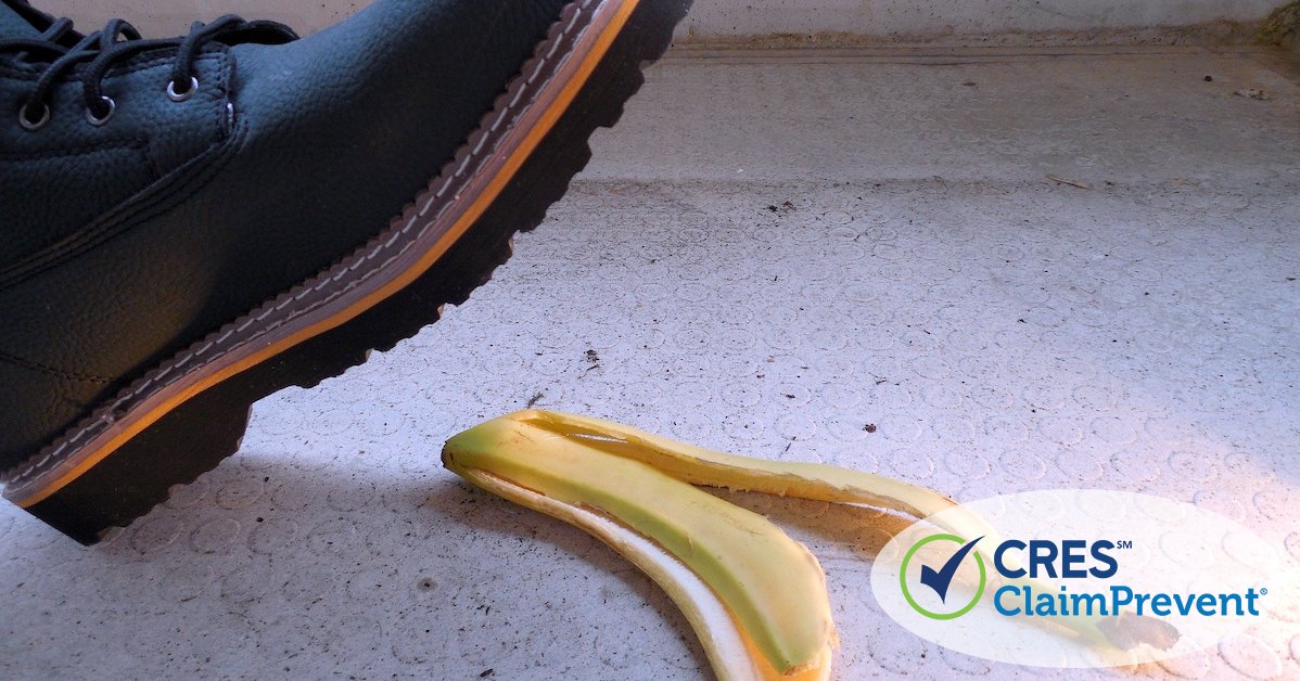 image of man's boot about ready to step on banana peel