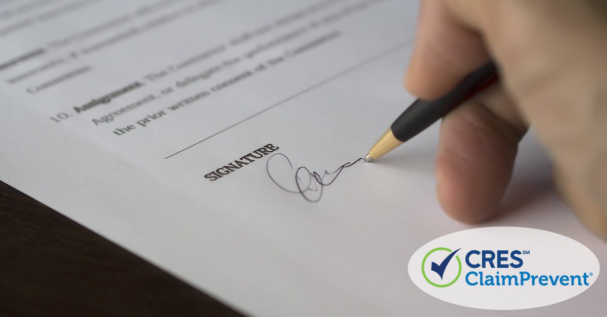 contract with person signing on signature line