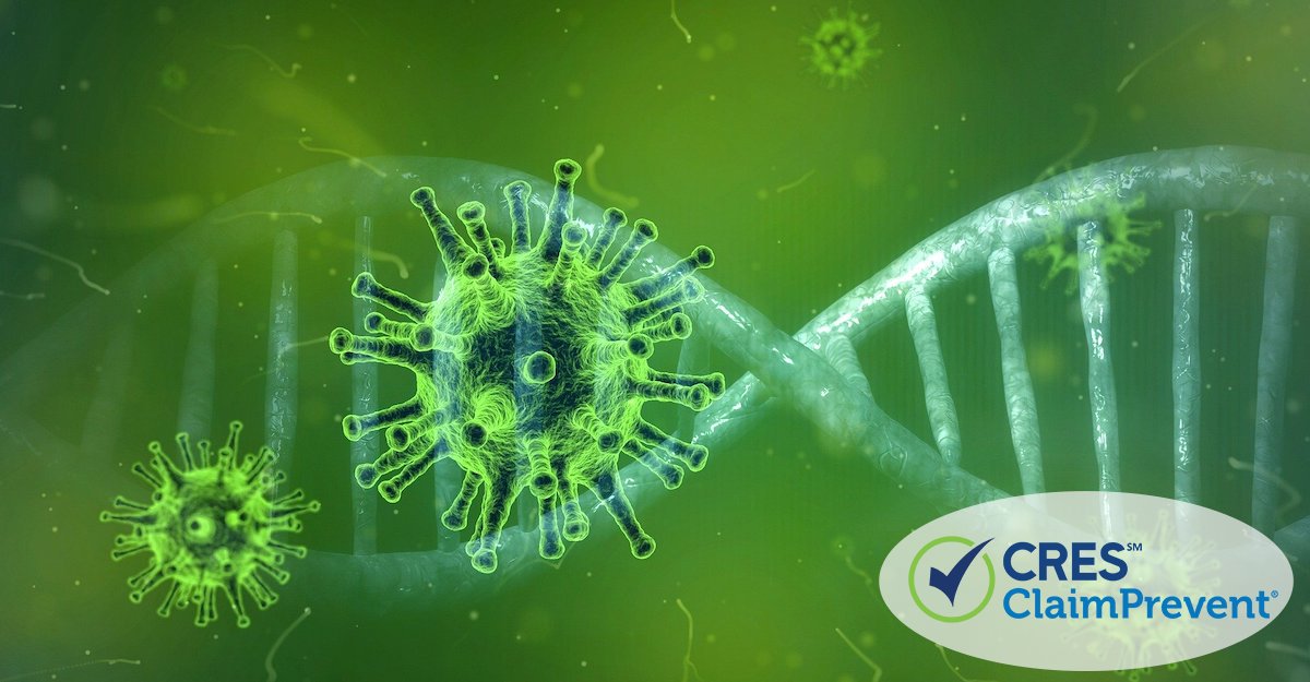 green background dna strain with virus virus