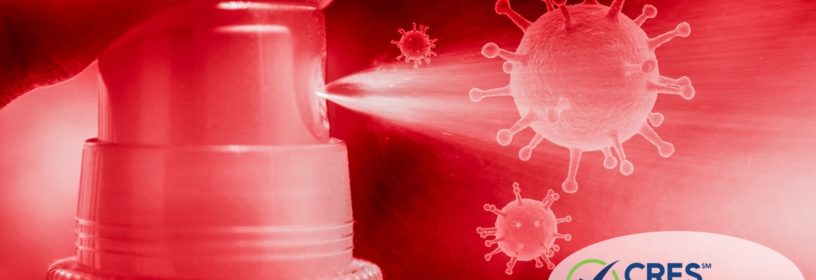 hand sanitizer simulating spraying virus