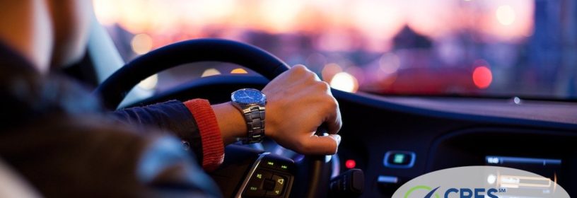 business man sitting in car