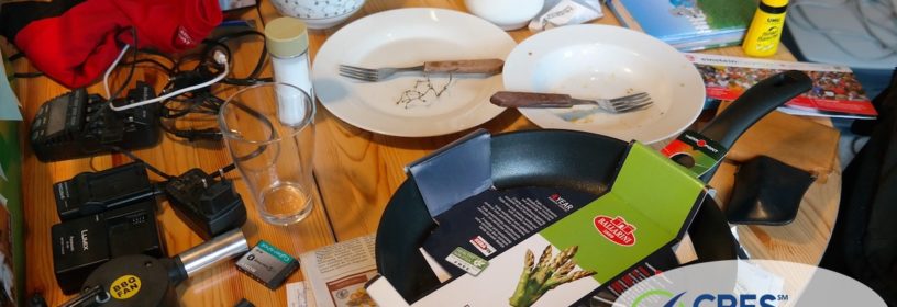 kitchen table full of clutter