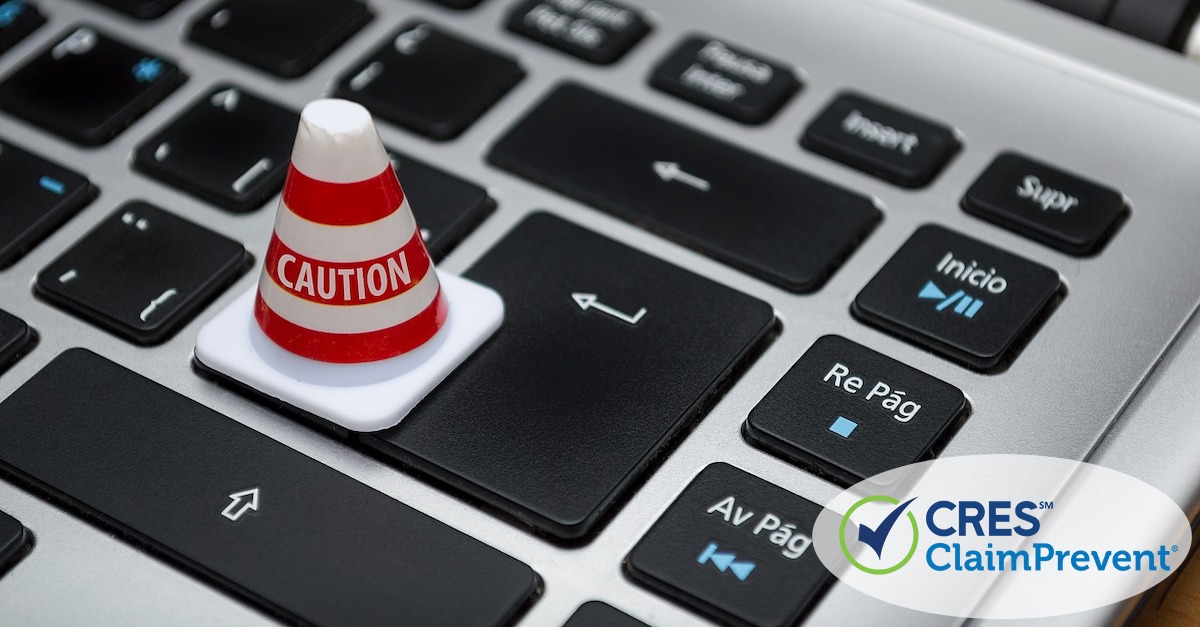 keyboard with caution cone on the keys
