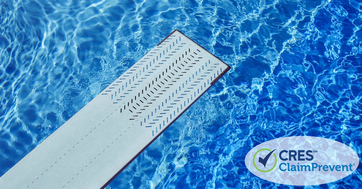 diving board in a residential pool