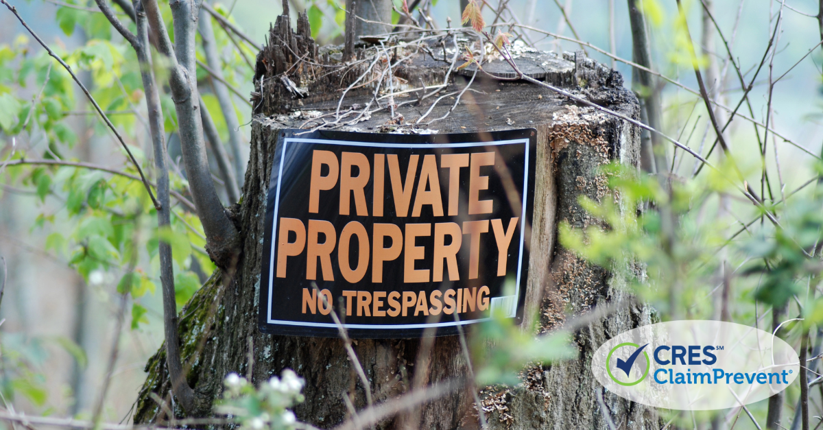 tree with private property sign
