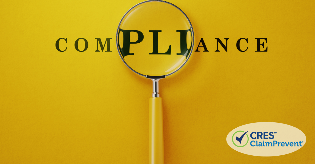 yellow background compliance with magnifying glass